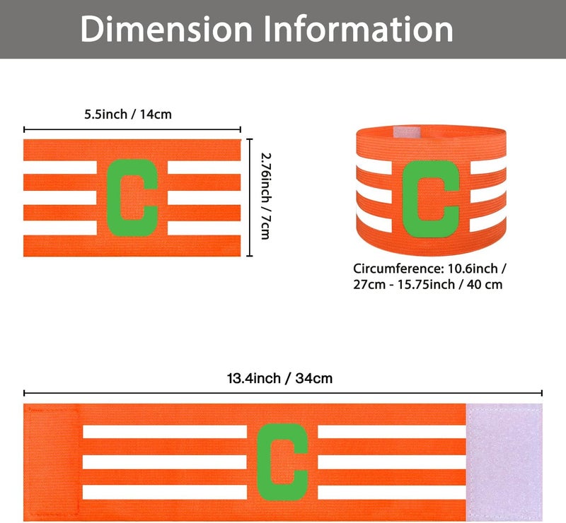 FUNAUPGO Sports Captain C Arm Band for Team Training, Unisex Elastic Soccer Captain Armband Adjustable Outdoor Football Player Captain's ArmBands for Adult - Image 3